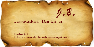 Janecskai Barbara névjegykártya